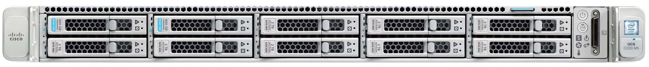 

Сервер Cisco UCSC-C220-M5SX UCS C220 M5 SFF 10 HD w/o CPU, mem, HD, PCIe, PSU, UCSC-C220-M5SX