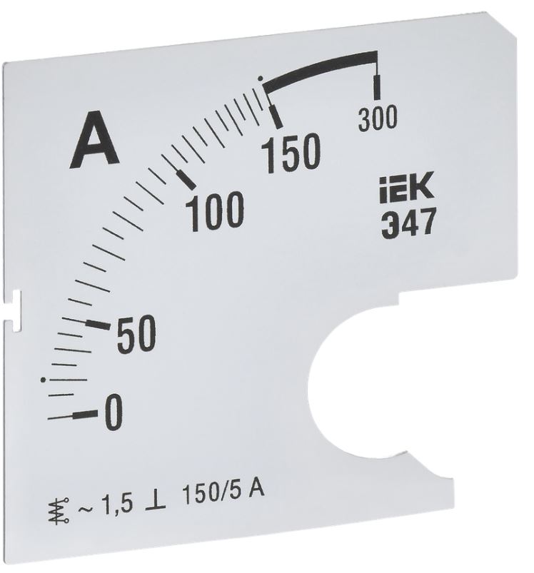 

Шкала сменная IEK IPA10D-SC-0150 для амперметра Э47 150/5А-1,5 72х72мм, IPA10D-SC-0150