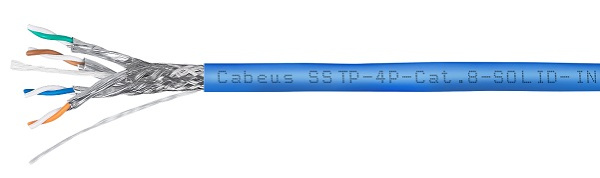 фото Кабель витая пара S/FTP 8 кат. 4 пары Cabeus SSTP-4P-Cat.8-SOLID-IN-LSZH-BL-100 в Уфе