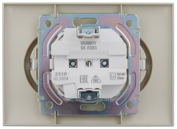 фото Розетка двухместная с заземлением в сборе IEK SK-R21-16-K23-F в Казани