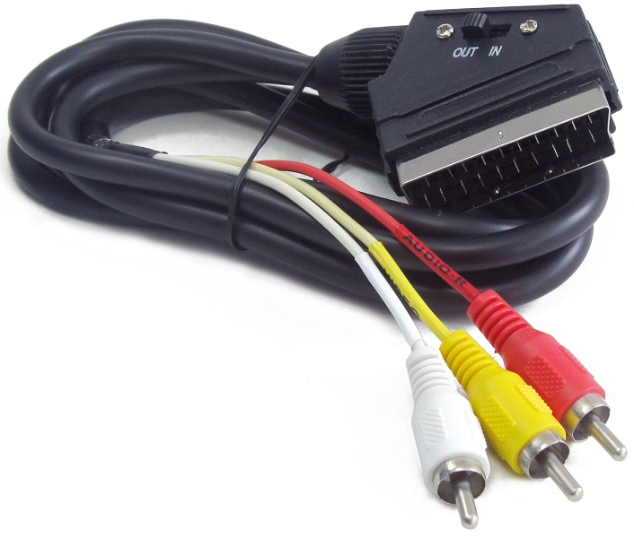 

Кабель видео Gembird CCV-519-001 SCART / 3xRCA, с переключателем направления сигнала, 1.8м, CCV-519-001
