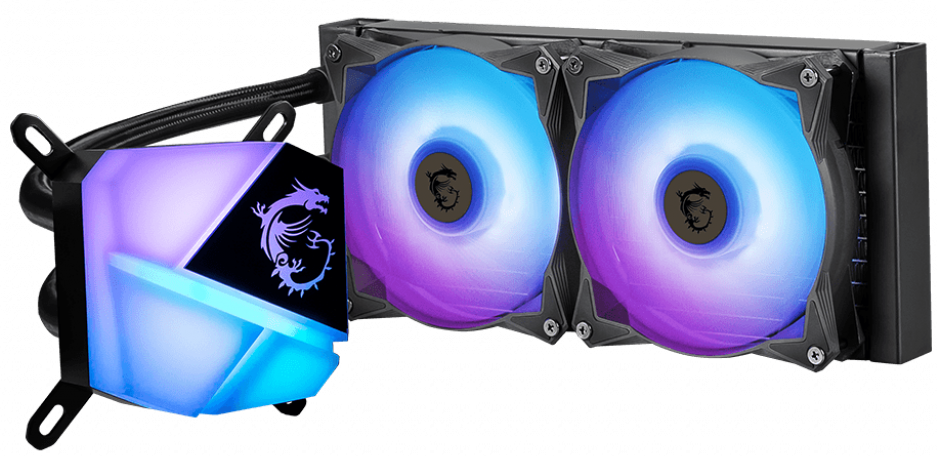 

Система охлаждения жидкостная MSI MAG CORELIQUID C280 LGA1200/1700/115x/1366/2011/2011-3/2066/AM4/FM2/+/FM1/AM3/+/AM2/+ (2*140mm fan, 500-1800rpm, 84., MAG CORELIQUID C280