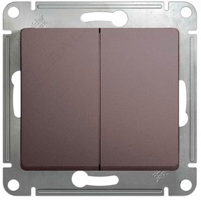 

Выключатель Schneider Electric GSL001251 Glossa 2-клавишный сх.5 (платина), GSL001251