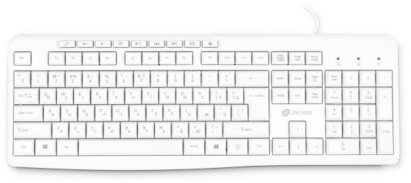 

Клавиатура Oklick 305M Oklick 1875227 белая USB Multimedia (1875227), 305M