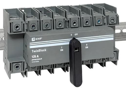 

Рубильник EKF tb-s-125-4p-rev 125A 4P реверсивный c рукояткой для прямой установки TwinBlock, tb-s-125-4p-rev