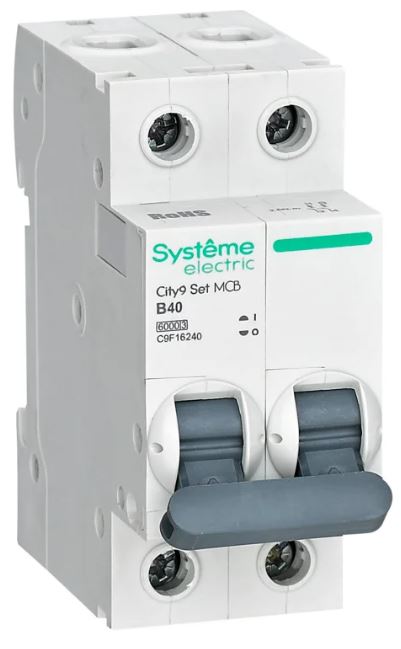 

Автоматический выключатель Systeme Electric C9F16240 City9 Set B 40А 2P 6kA 230В, C9F16240