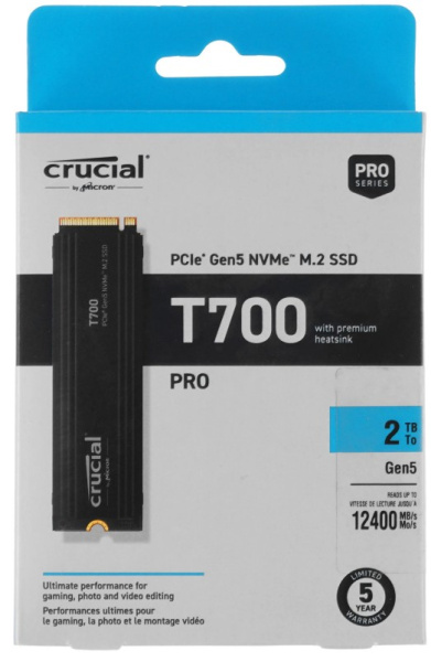 фото SSD накопитель 2048 ГБ Crucial T700, PCIe 5.0 x4, [CT2000T700SSD5] в Санкт-Петербургe