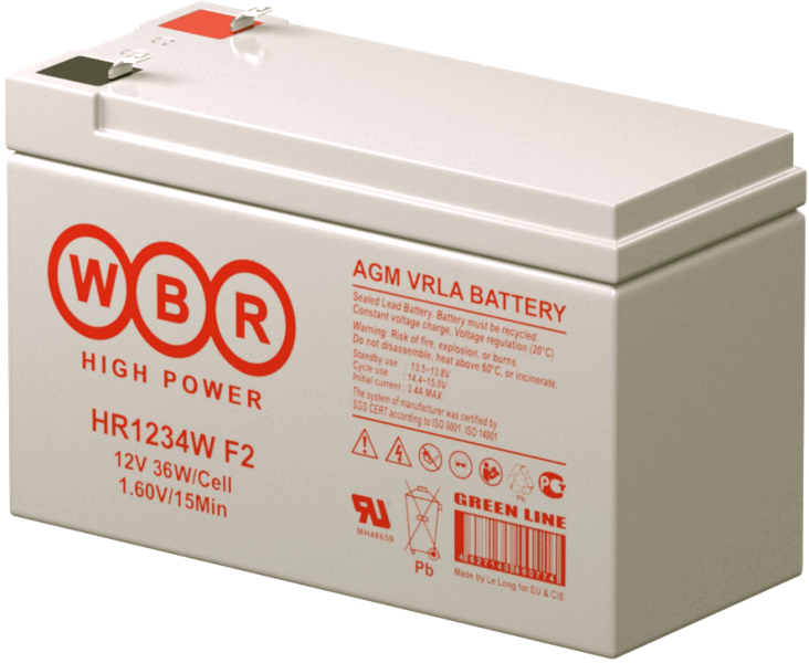 

Батарея WBR HR1234W 12В, 9Aч, HR1234W