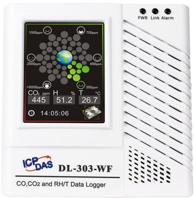 

Датчик ICP DAS DL-303-WF CR влажности, точки росы и концентрации CO/CO2 с функцией регистрации данных, Ethernet/RS-485/Wi-Fi, PoE (RoHS), DL-303-WF CR