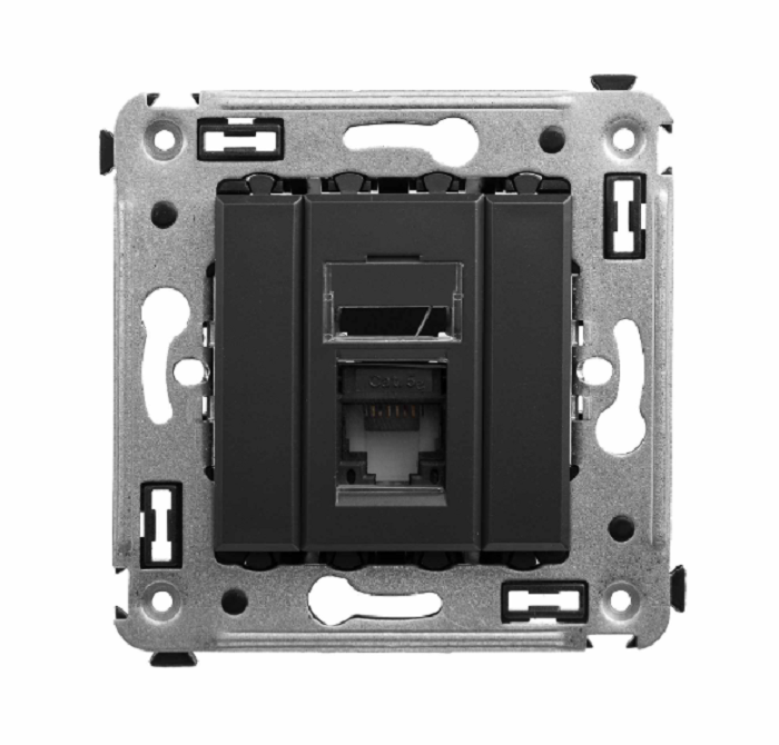 

Розетка компьютерная DKC 4412463 RJ-45 в стену, кат.5e одинарная, "Черный матовый", "Avanti", 4412463