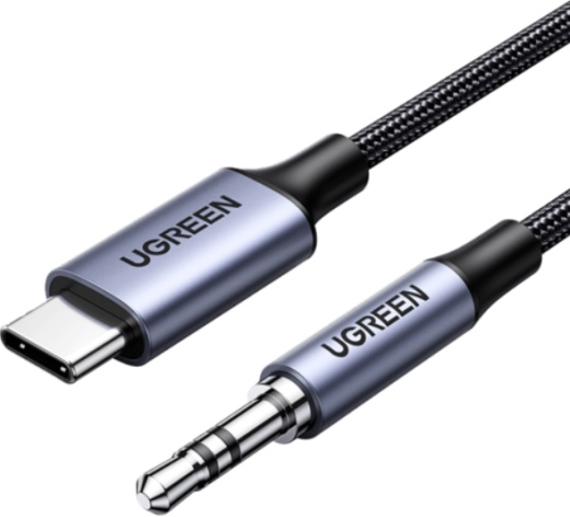 Изображение товара Аудиокабель UGREEN CM450 USB Type-C 3.5 jack 1м черный