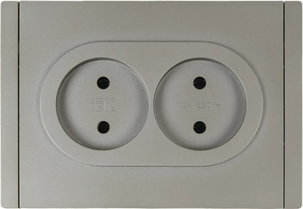фото Розетка двухместная без заземления  IEK FP-R20-10-1-K46 в Казани