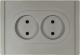 фото Розетка двухместная без заземления  IEK FP-R20-10-1-K46