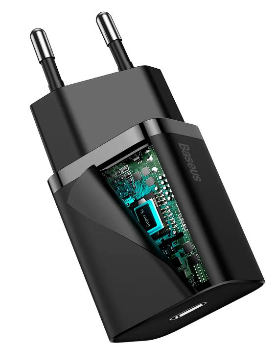 

Зарядное устройство сетевое Baseus CCSUP-B01 Super Si Quick Charger USB-C 20W Black, CCSUP-B01