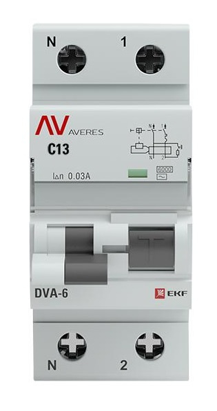 фото Автомат дифференциальный EKF rcbo6-1pn-13C-30-ac-av в Перми