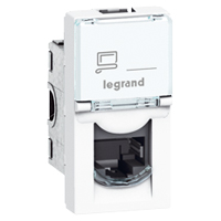 

Розетка Legrand 076561 - Программа Mosaic - RJ45, категория 6, UTP, 1 модуль, белый, 076561