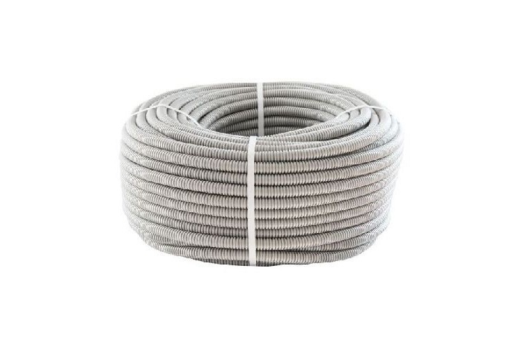 

Труба гофрированная тяжёлая Ecoplast 61125HFLS HFLS, с зондом, без галогена, низкое дымовыделение, цвет серый, диам. 25мм (50м), 61125HFLS