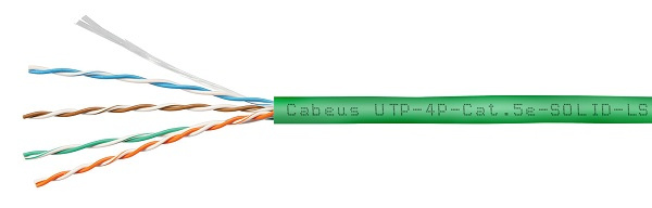 фото Кабель витая пара U/UTP 5e кат. 4 пары Cabeus UTP-4P-Cat.5e-SOLID-LSZH-GN в Уфе