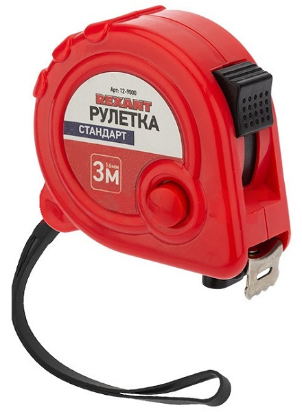 Изображение товара Рулетка Rexant 12-9000 3 метра, прочное стальное полотно, автостоп