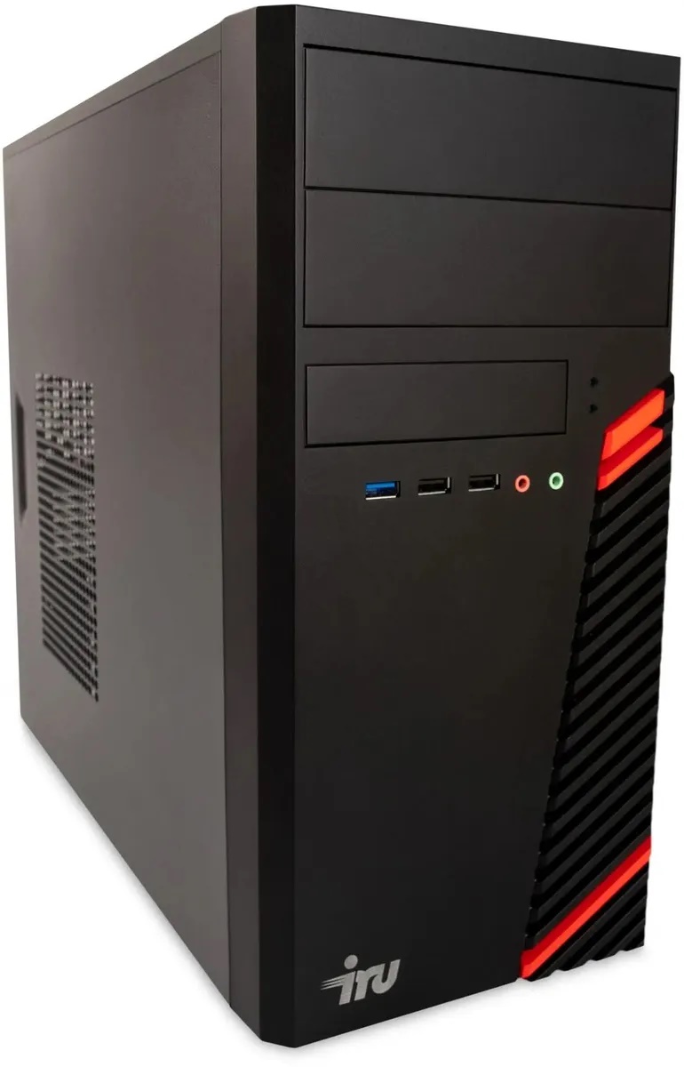 

Компьютер iRu Office 310H6SM MT 1911837 i3 12100/8GB/256GB SSD/UHD Graphics 730/GbitEth/400W/Win11Pro/black, Office 310H6SM MT