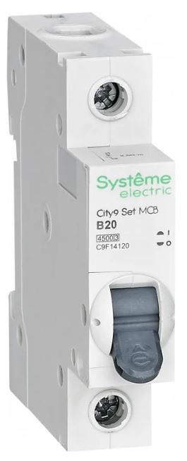 

Автоматический выключатель Systeme Electric C9F14120 City9 Set B 20А 1P 4.5kA 230В, C9F14120