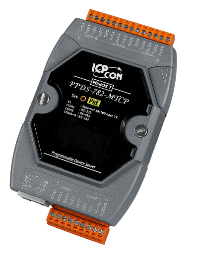 

Преобразователь ICP DAS PPDS-782-MTCP CR Programmable Device Server with PoE, Modbus Gateway, 7 RS-232 ports and 1 RS-485 port, PPDS-782-MTCP CR