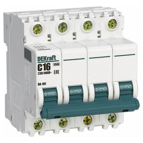 Изображение товара Автоматический выключатель DEKraft 11090DEK 4P 16A