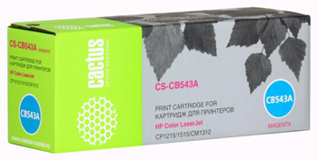 

Картридж Cactus CS-CB543A для принтеров HP Color LaserJet CP1215/1515/CM1312, пурпурный, 1400 стр., CS-CB543A