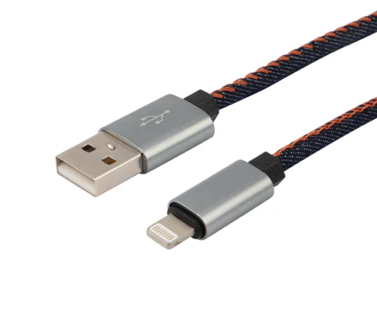 Изображение товара USB кабель Rexant 18-4248 для iPhone в джинсовой оплетке