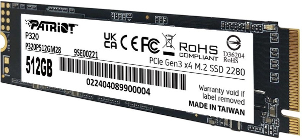 фото Накопитель SSD M.2 2280 Patriot Memory P320 в Екатеринбурге 512 ГБ
