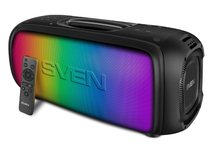 

Портативная акустика Sven АС PS-860 SV-022518 черная (100 Вт, TWS, Bluetooth, FM, USB, microSD, 5400мА*ч), АС PS-860