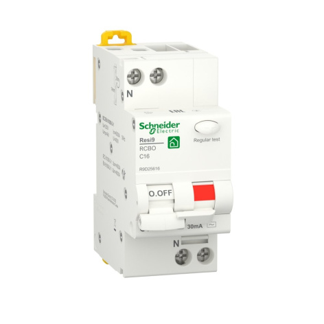 Изображение товара Автоматический выключатель Schneider Electric RESI9 16 А 1 полюс дифференциальный ТС