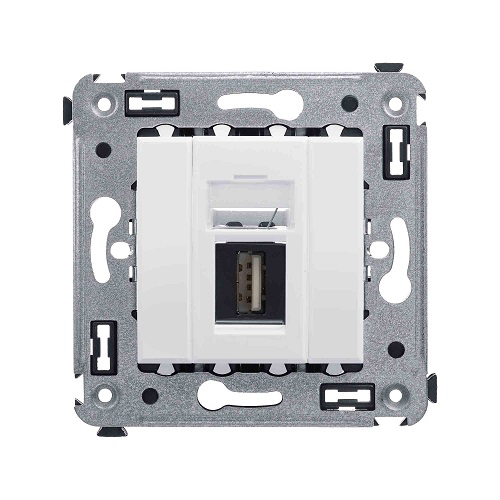 

Розетка DKC 4400403 USB 2.0 одинарная в стену, тип А-А, "Белое облако", "Avanti", 4400403