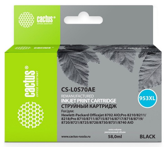 Изображение товара Картридж Cactus CS-L0S70AE для HP струйных принтеров черный