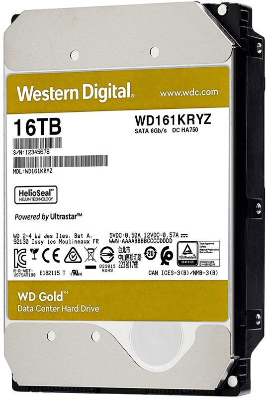 

Жесткий диск 16TB SATA 6Gb/s Western Digital WD161KRYZ WD Gold 3.5" 7200rpm 512MB, WD161KRYZ