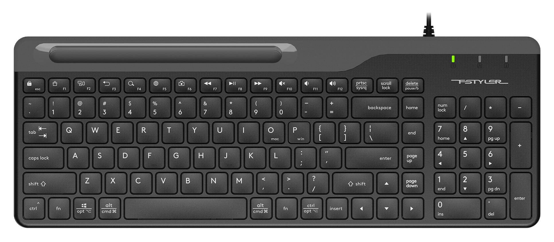 

Клавиатура A4Tech Fstyler FK25 черный/серый USB slim 1530215, Fstyler FK25