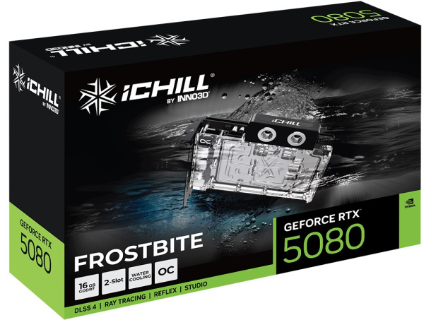 фото Видеокарта Inno3D GeForce RTX 5080 ICHILL FROSTBITE (C50803-16D7X-1760FB)