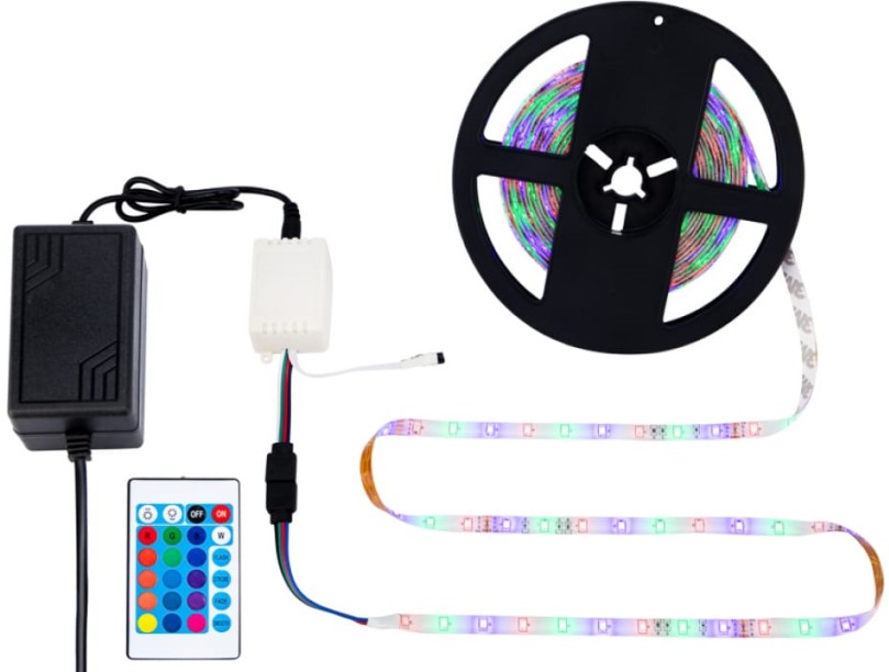 

Комплект Lamper 142-402 светодиодной ленты 5 м с блоком питания и RGB контроллером IP65, свечение RGB, 142-402