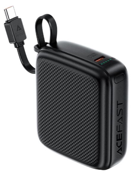 

Аккумулятор внешний портативный ACEFAST M15 с кабелем PdD22.5W Power Bank With Cable 10000Mah. Цвет: черный, M15