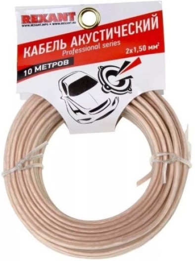 

Кабель акустический Rexant 01-6306-10 2х1,50 мм², прозрачный SILICON, мини-бухта 10 м, 01-6306-10