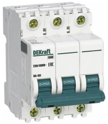 

Автоматический выключатель DEKraft 11025DEK 3Р 1А х-ка B ВА-101 4,5кА, 11025DEK