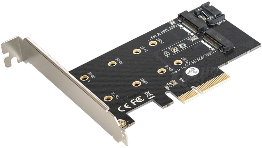 

Переходник Exegate EXE-509 EX283713RUS для подключения M.2 SSD c интерфейсом PCIe x4(x2) в слот PCIe на материнской плате, EXE-509