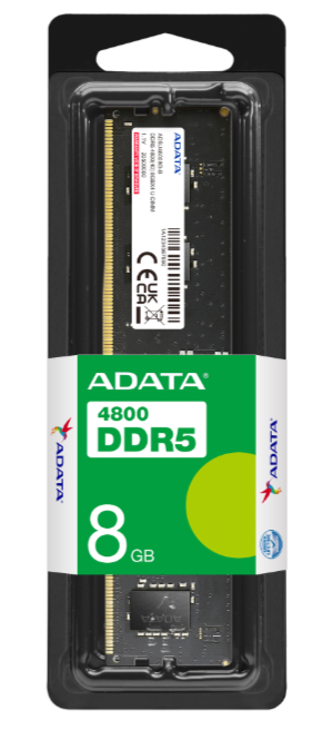 

Модуль памяти DDR5 8GB ADATA AD5U48008G-B PC5-38400 4800MHz CL40 1.1V single rank Ret, AD5U48008G-B