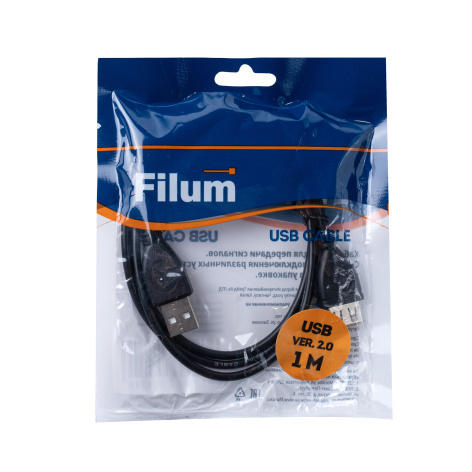 фото Кабель интерфейсный USB 2.0 Filum FL-C-U2-AM-AF-1M в Смоленске