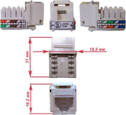 фото Модуль Lanmaster LAN-OK45U5E/90-WH