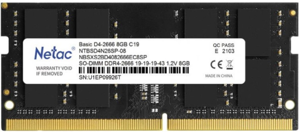 фото Модуль памяти SODIMM DDR4 8GB Netac NTBSD4N26SP-08 в Омске