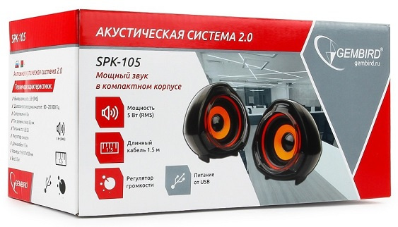 фото Компьютерная акустика 2.0 Gembird SPK-105 в Красноярске