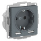 фото Розетка с заземлением с 2 USB  Systeme Electric ATN000730 в Самаре