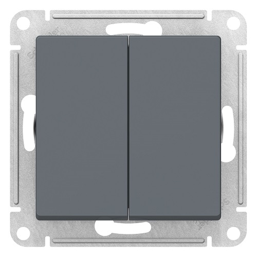 

Переключатель Schneider Electric ATN000765 AtlasDesign, 2-клавишный, сх.6, 10АХ, механизм, грифель, ATN000765