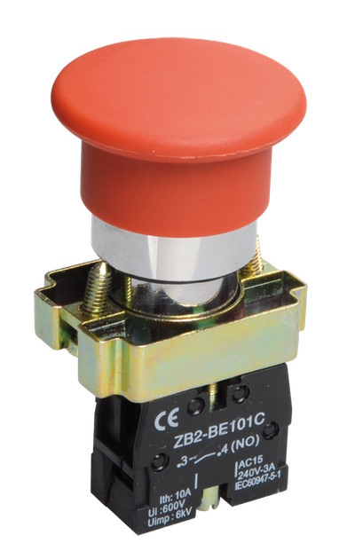 

Кнопка управления IEK BBG70-BC-K04 LAY5-BC41 "Грибок" красная 1NO, BBG70-BC-K04